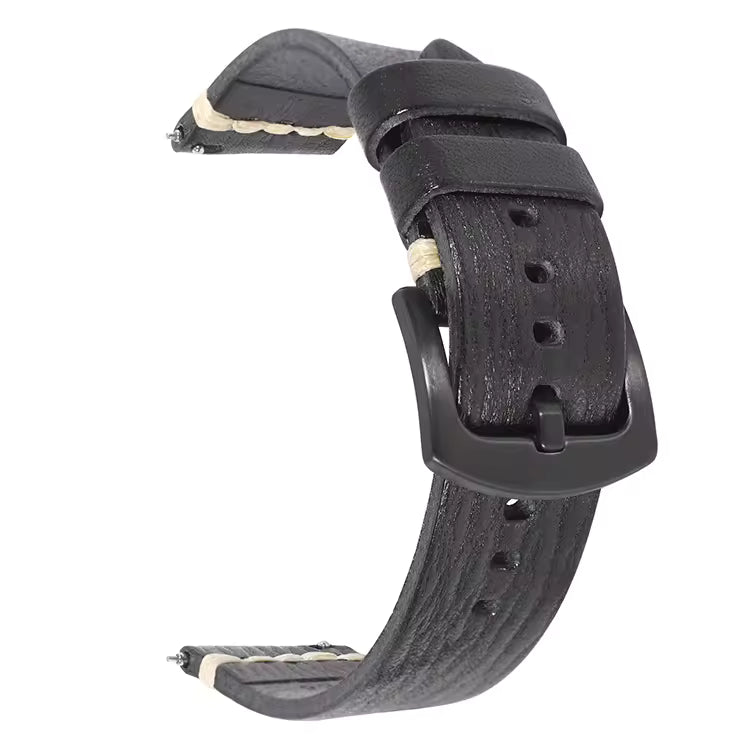 Heritage Grain leather watch strap in black