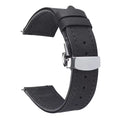 Soft Grain leather watch strap in black