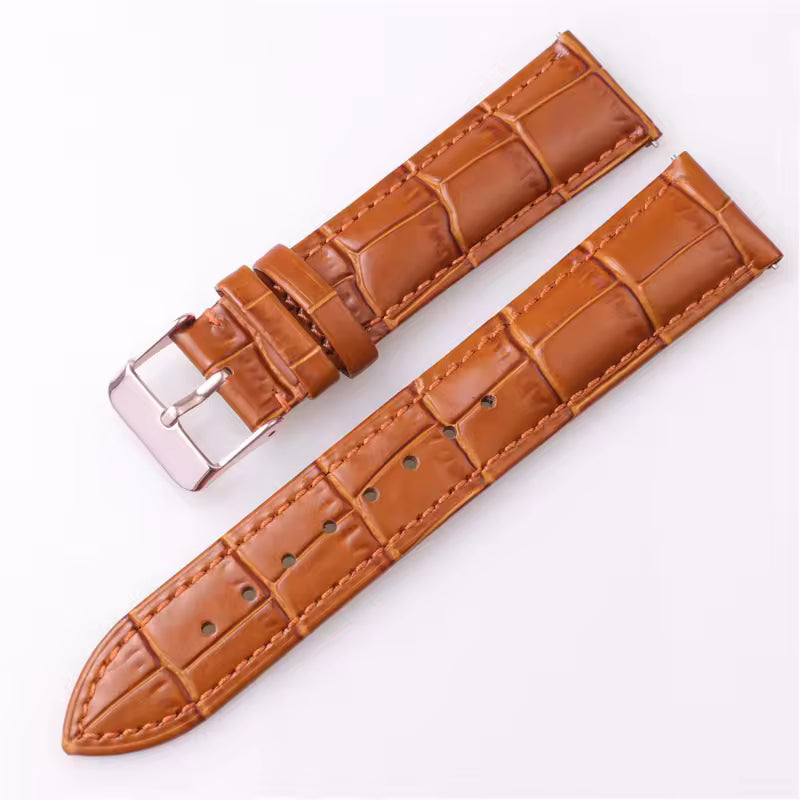 Croc Print Leather Watch Strap – Rose Gold Buckle