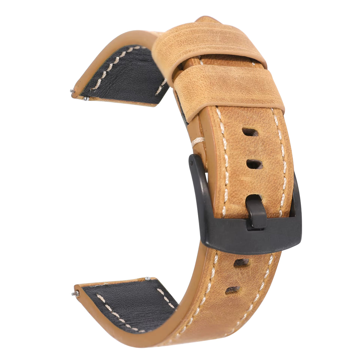 Crazy horse vintage leather watch strap in brown