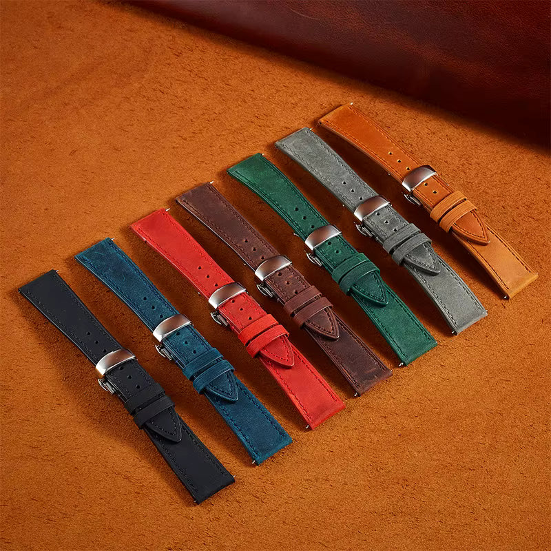 Soft Grain leather watch strap with clasp buckle - main image