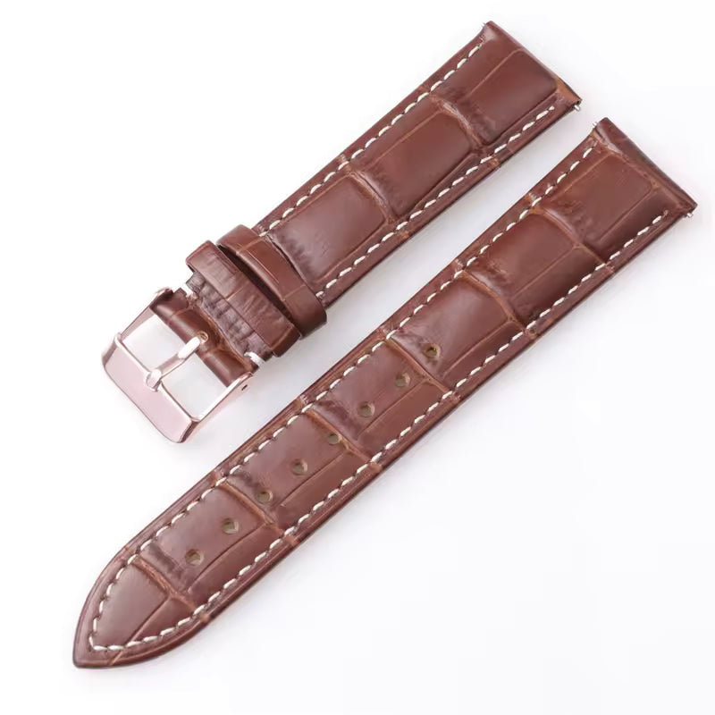 Croc Print Leather Watch Strap – Rose Gold Buckle
