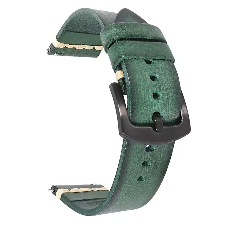 Heritage Grain leather watch strap in green