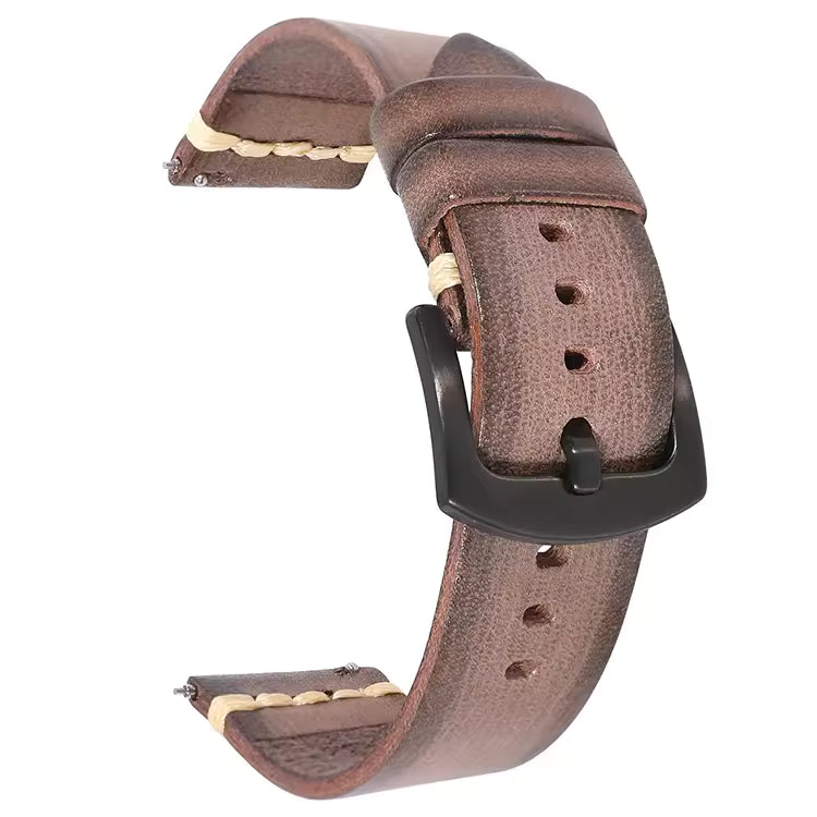 Heritage Grain leather watch strap in grey