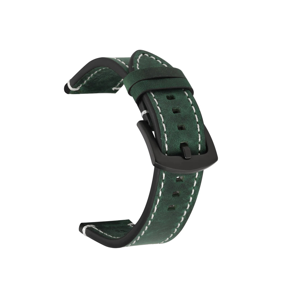 Saddle Stitch leather watch strap - closure detail