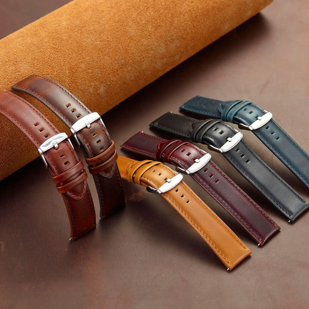Artisan Reserve leather watch strap - front view