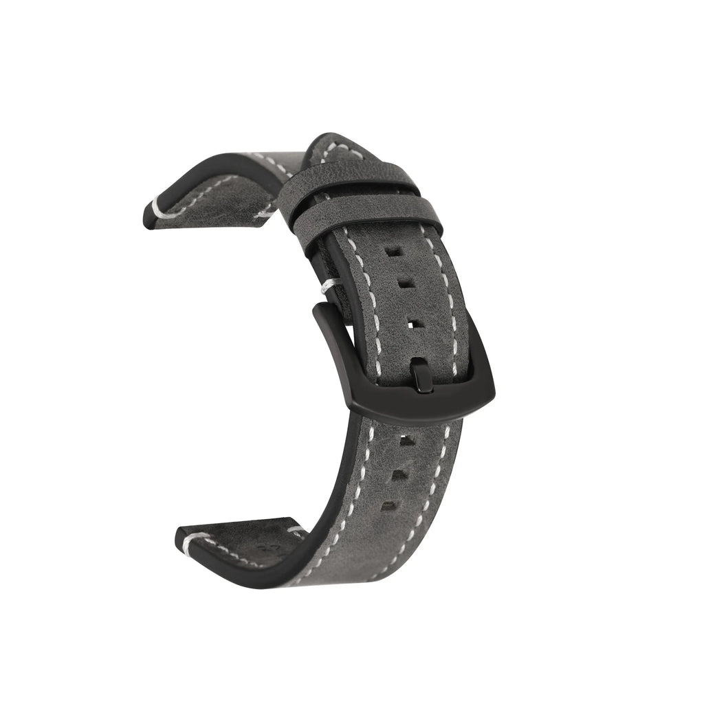 Saddle Stitch leather watch strap - full length