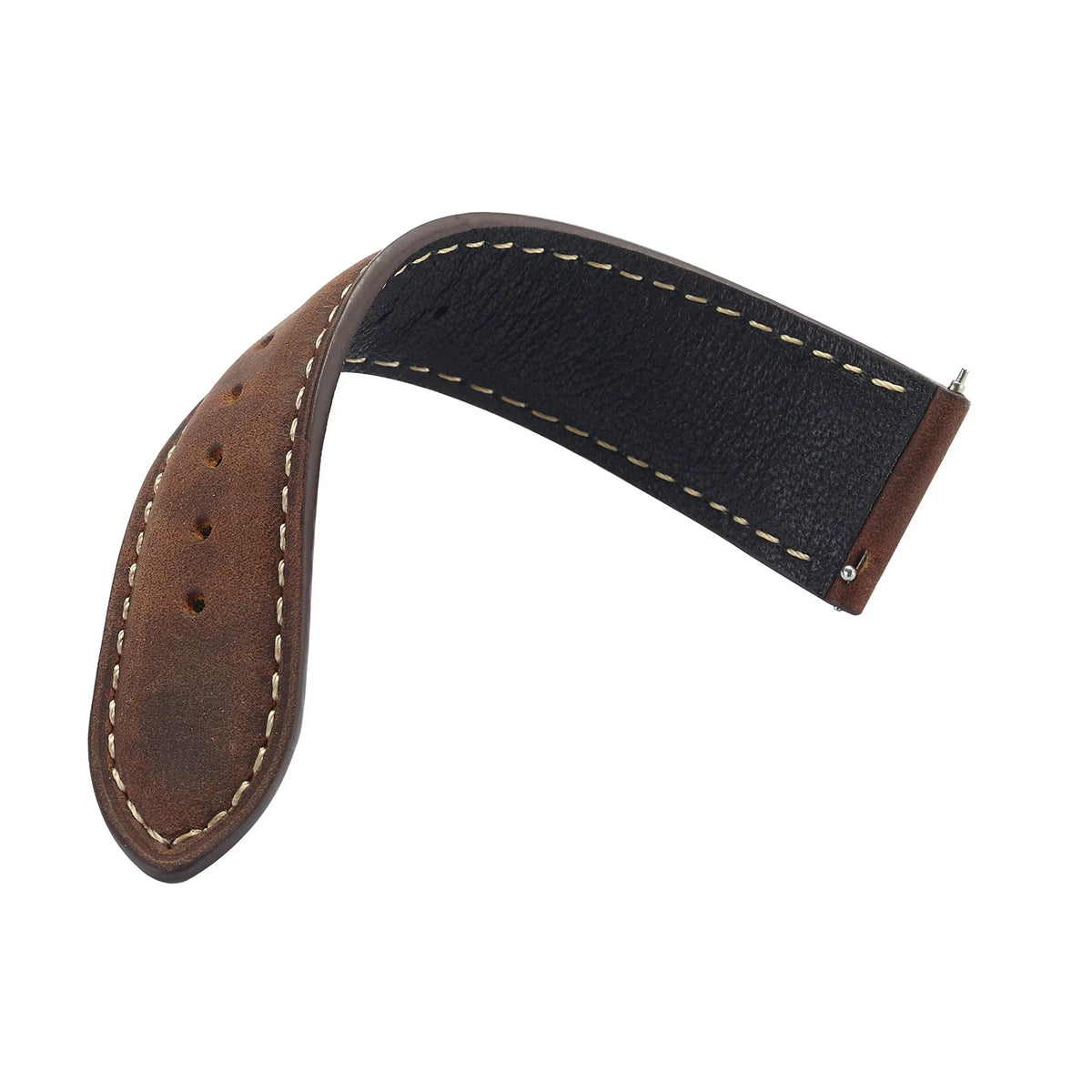 Crazy horse full-grain leather watch strap - texture detail