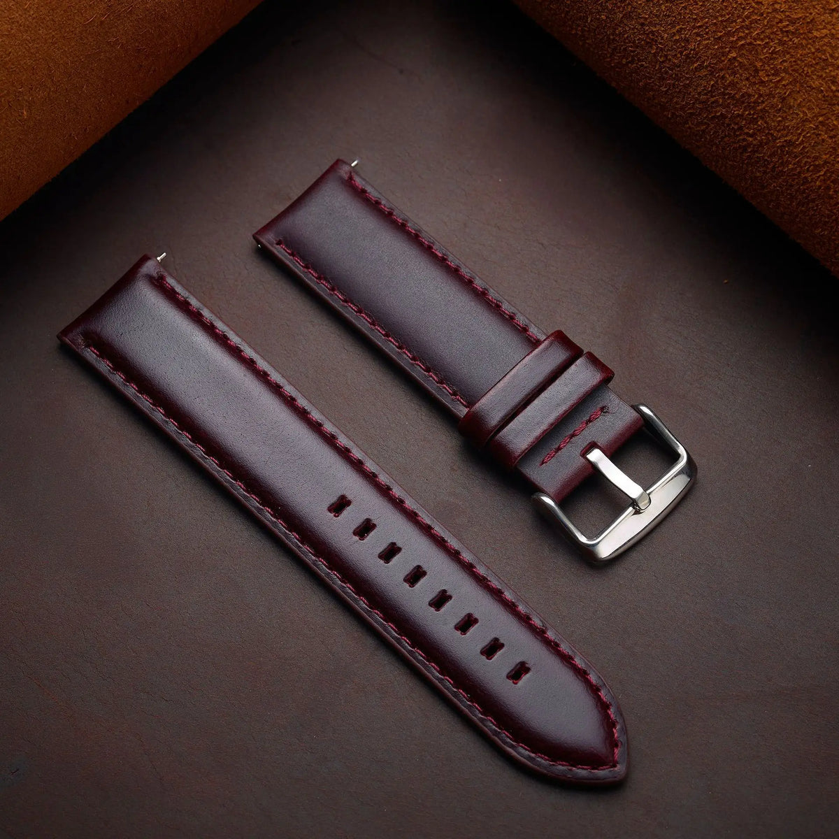 Artisan Reserve leather watch strap - edge finish