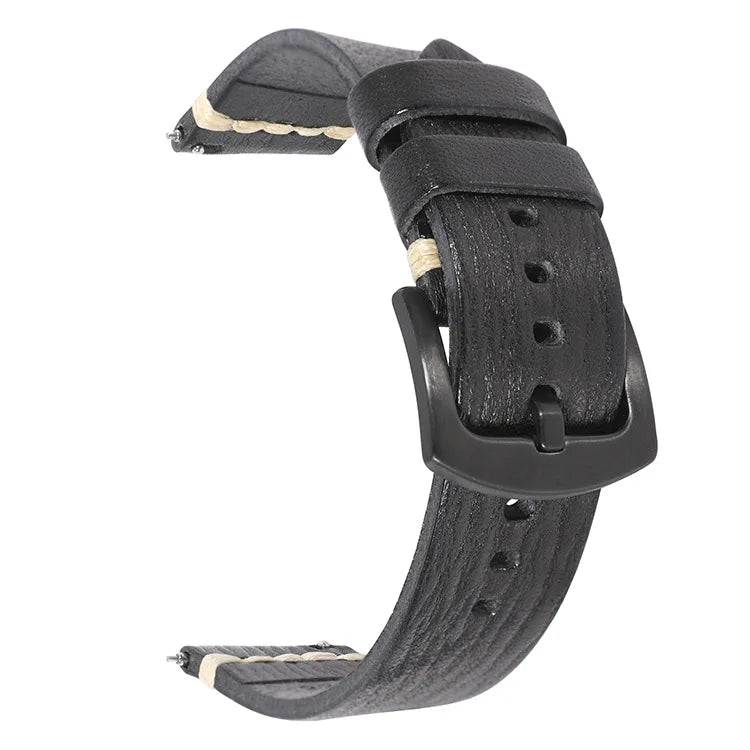 Heritage Grain leather watch strap - worn on wrist