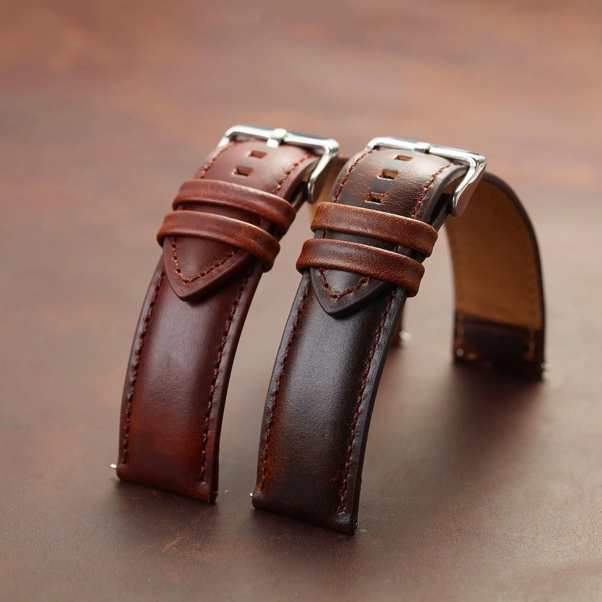 Artisan Reserve leather watch strap - detail view
