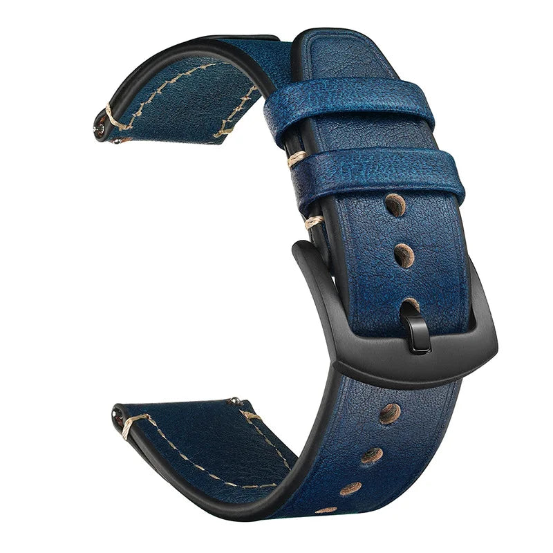 Alder Vintage leather watch strap - buckle close-up