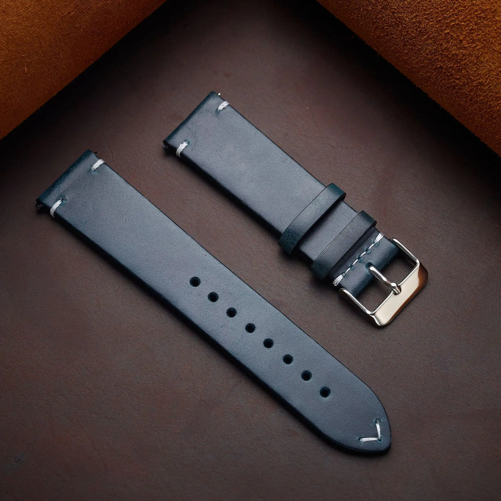 Genuine top-grain cowhide leather watch strap - back view