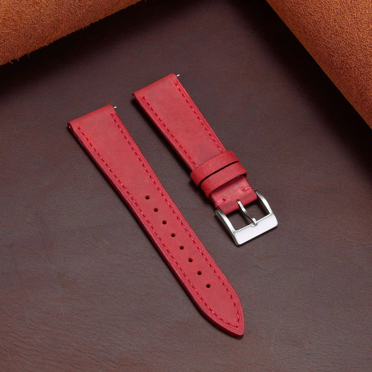 Soft Grain leather watch strap with pin buckle - color options