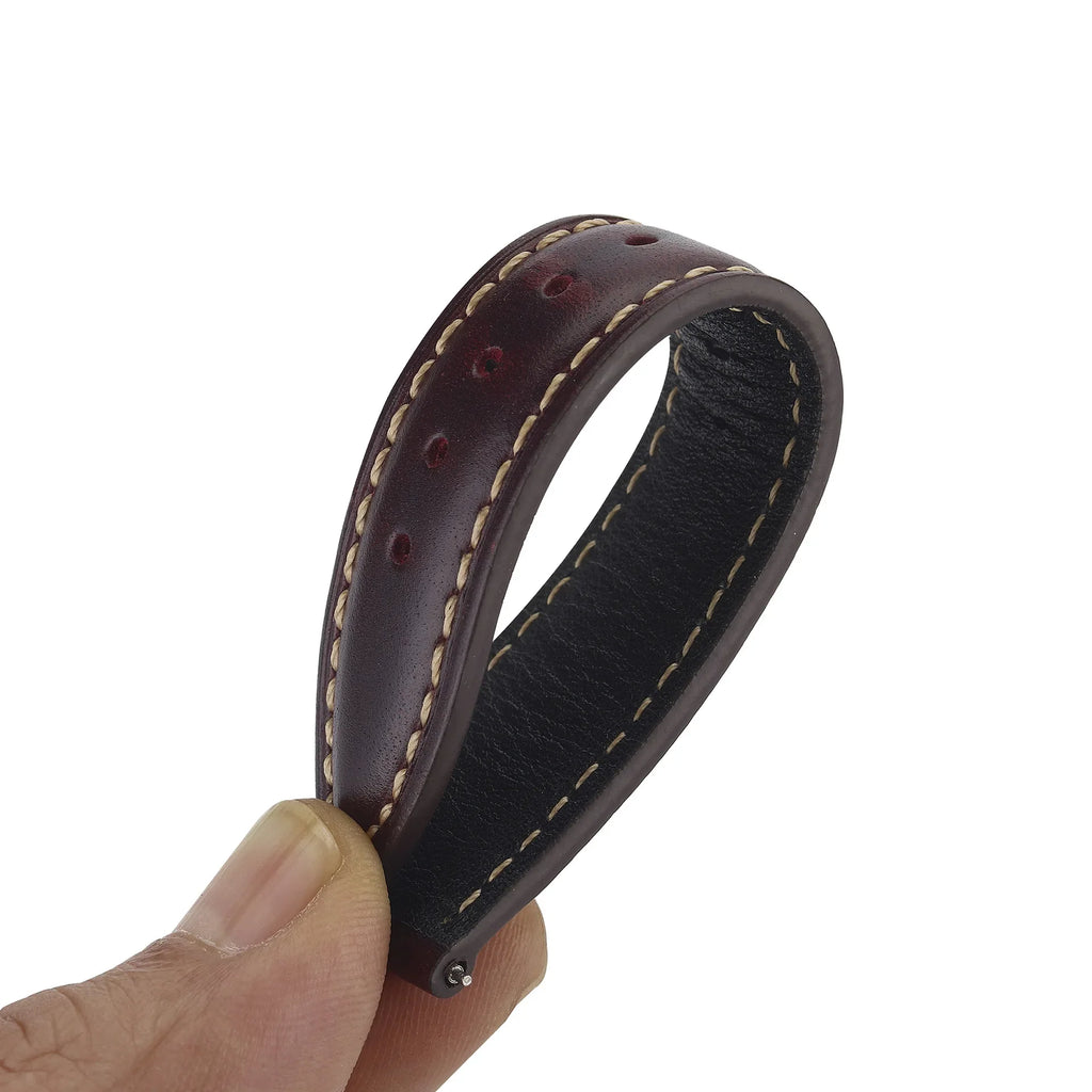 Genuine cowhide leather watch strap - texture detail
