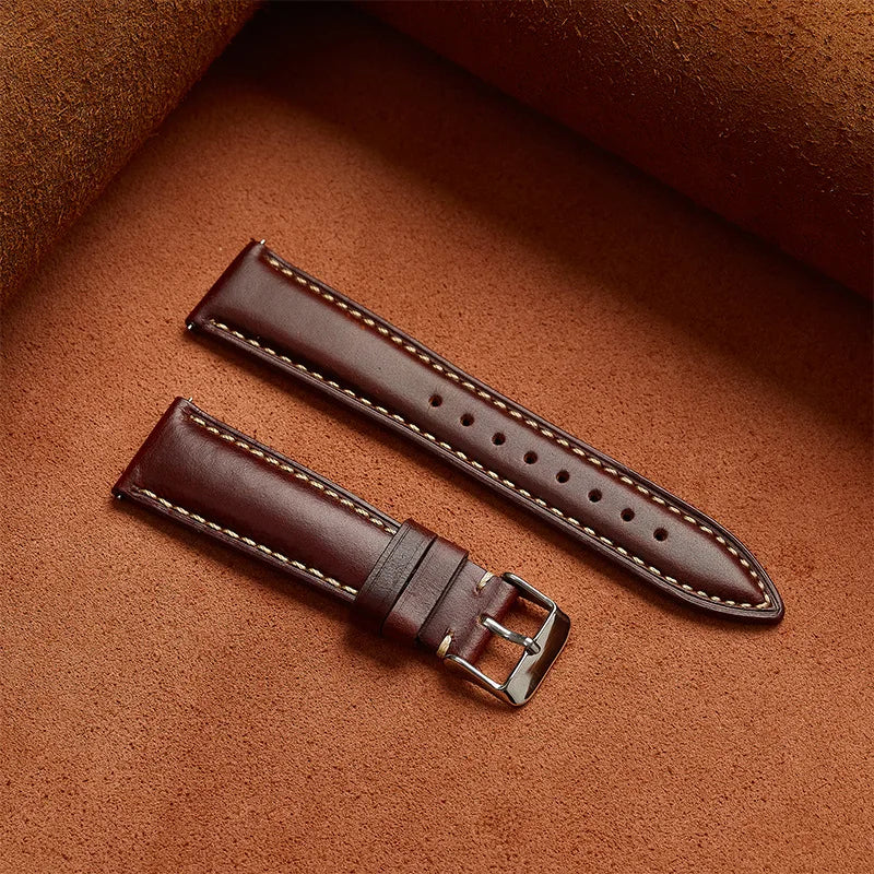 Genuine cowhide leather watch strap - full length