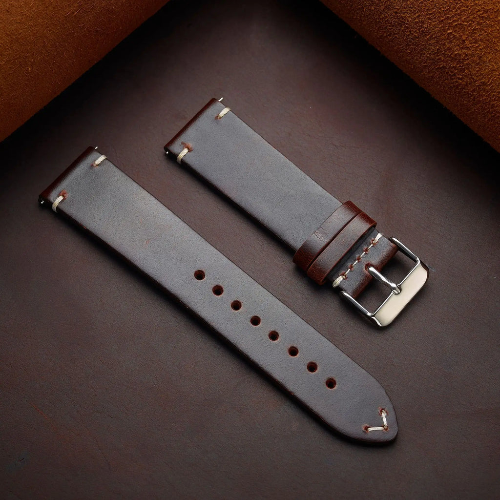 Genuine top-grain cowhide leather watch strap - product photo